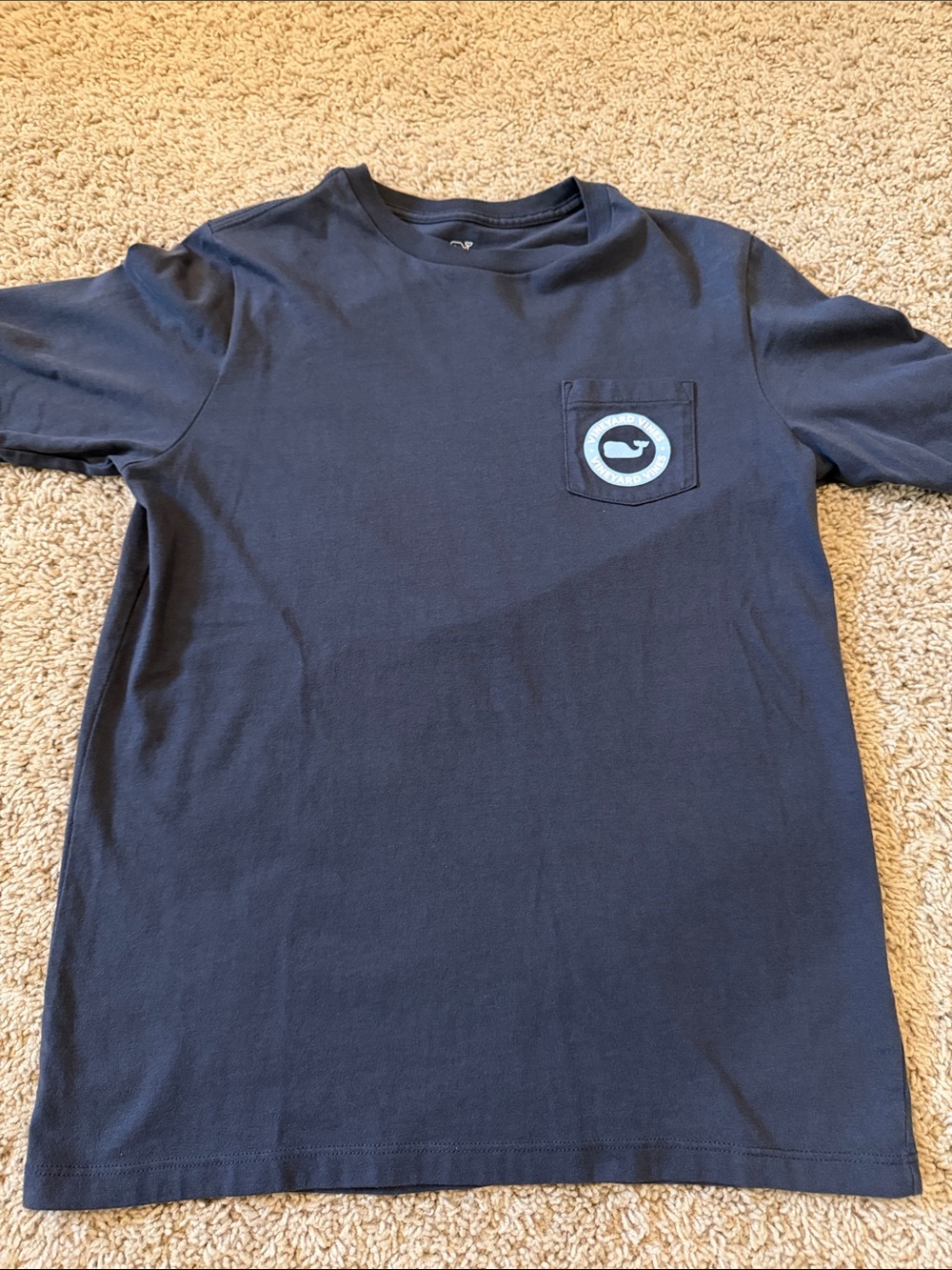 Vineyard Vines Men's Navy Pocket T-Shirt with Chest Patch